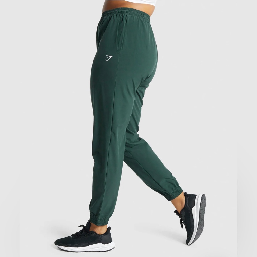 GYMSHARK- Size S Training Woven Joggers (Dark Green)